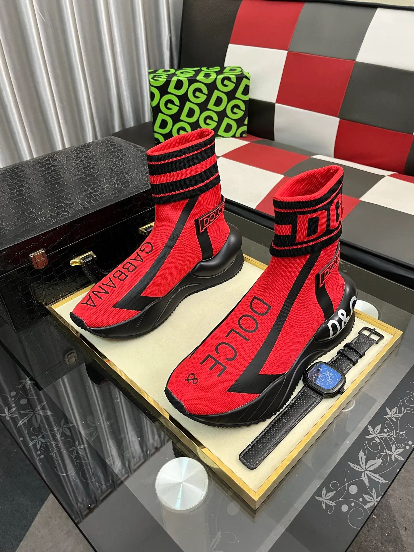 Men's men's shoes💰440⌚️⌚️【DG～】men's casual shoes 2022z cabinet simultaneous sale 🔶🔷🔜The upper is made of cowhide spliced fabric ➕Mesh lining, which is comfortable and breathable. The sole is: the original comfortable and wear-resistant outsole, ⚠️The real thing📱Photographed🎬The real thing is better📢📢📢Size: 35-46